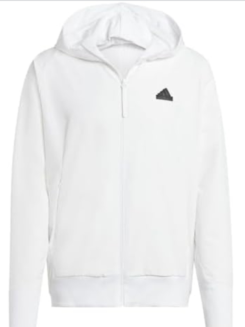 NWT Adidas Men's Z.N.E. Woven Full-Zip Track Jacket White Contrasting Black Logo